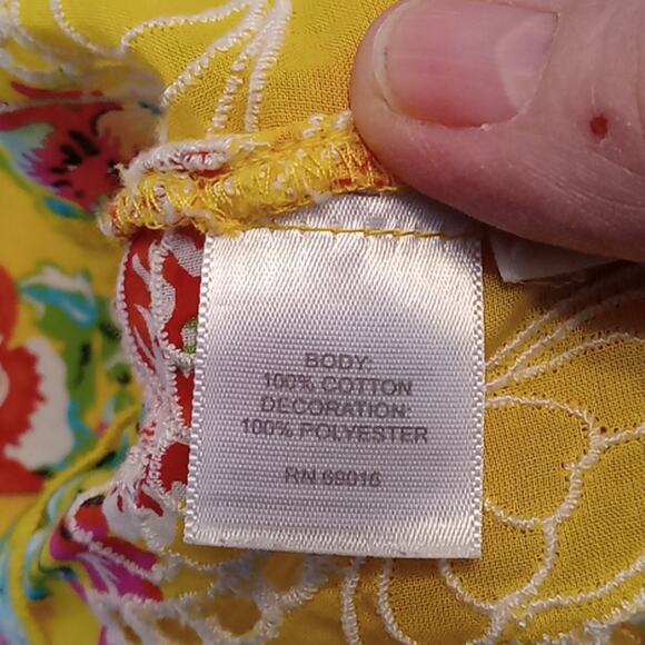 Relatively Women's Yellow Floral Summer Cape Sleeve. SIZE Small Bright Colorful - Picture 8 of 8